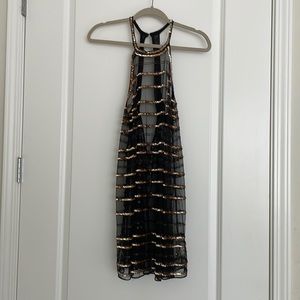 Free People. Black and gold sequin dress. NWOT